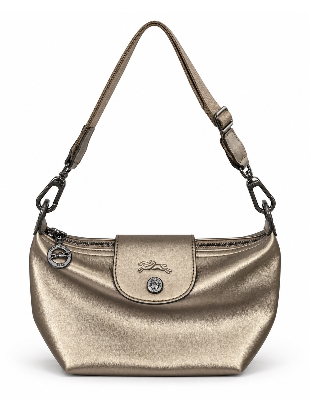 Longchamp Modèle Déposé Metallic Bronze Crossbody Shoulder Bag NWT